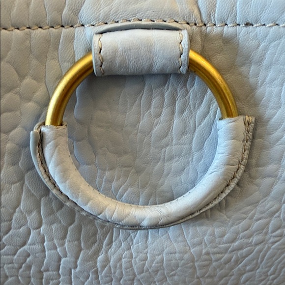 🆕 Vince Camuto Ice Blue Tote with Gold Accent Luxury Leather - Picture 5 of 11